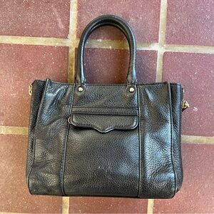 Rebecca Minkoff small top handle or crossbody expandable zip bag black